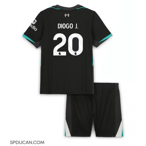 Dječji Nogometni Dres Liverpool Diogo Jota #20 Gostujuci 2024-25 Kratak Rukav (+ Kratke hlače)